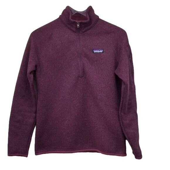 Patagonia Woman S Maroon Purple 1/4 Zip Better Sweater - Picture 1 of 8